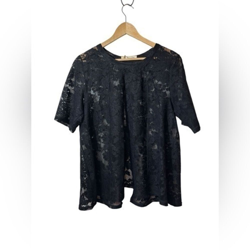 BCBGeneration bcbg black lace blouse large